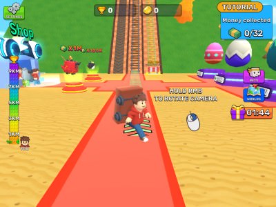 Obby: Climb Up and Slide Down on Minecarts Speel gratis online